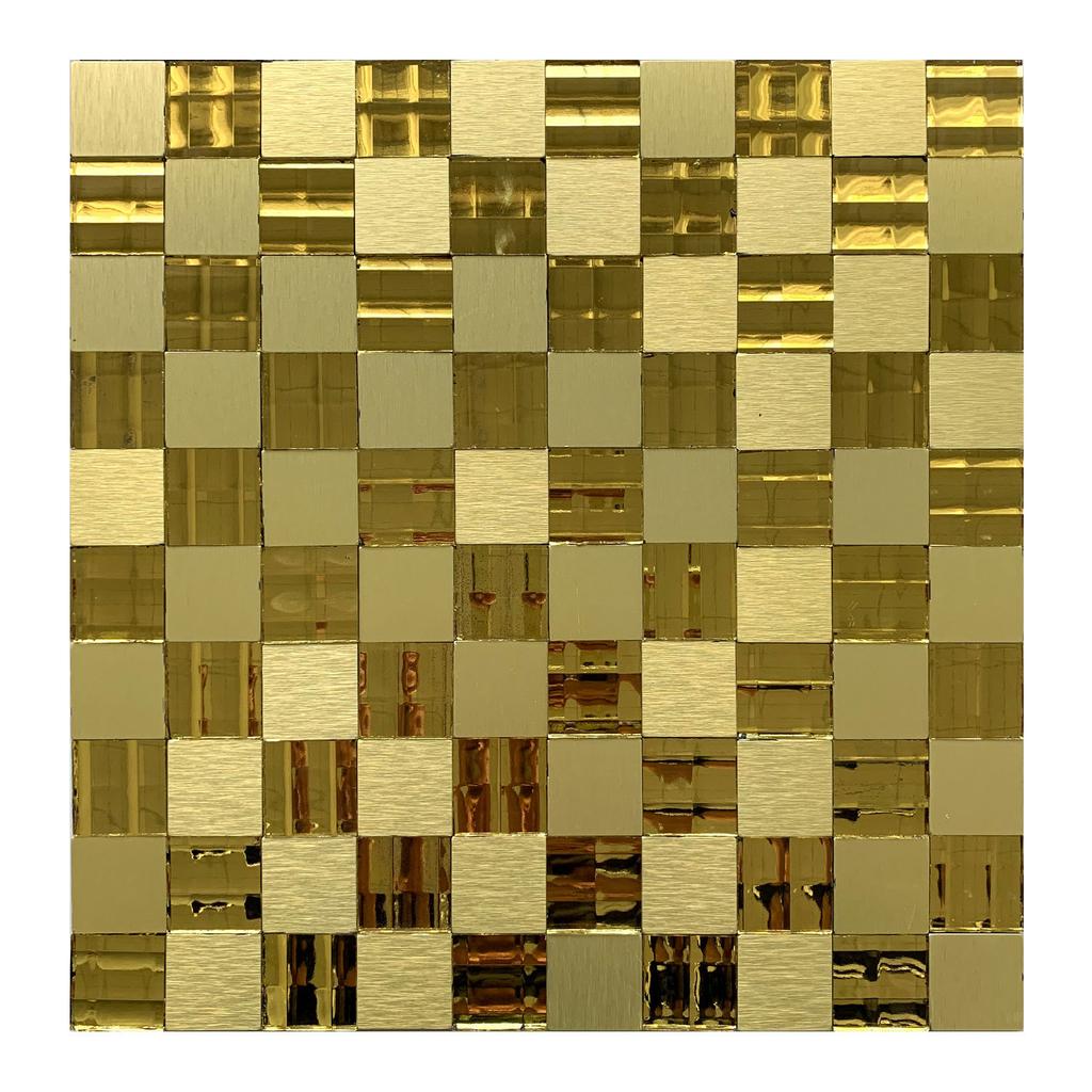 Aluminum-plastic Composite Mosaic Accent Wall Brushed Metal Glass Mosaic Accent Wall Decoration