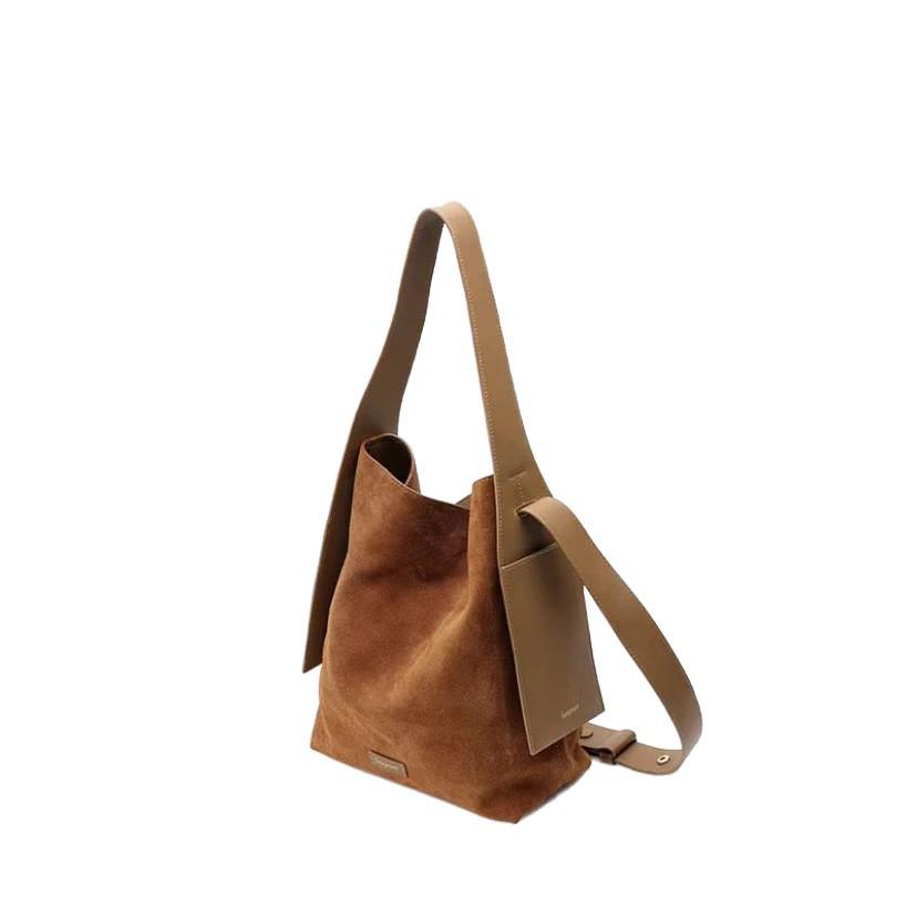 Songmont Yamashita Arimatsu Suede Tote: Large Capacity, Versatile Commuting Crossbody Shoulder Bag