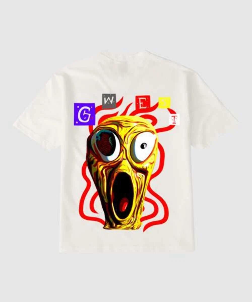 G West Oversized Premium T Shirt Scary Face : Gwgtl7003 - 2 Colors S