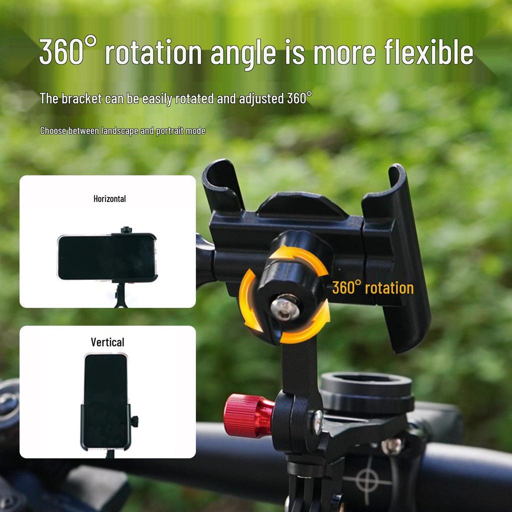 QUICKLOCK Multi-Functional Bike Mount: Phone Holder, Computer Stand, and Camera Arm in Aluminum Alloy