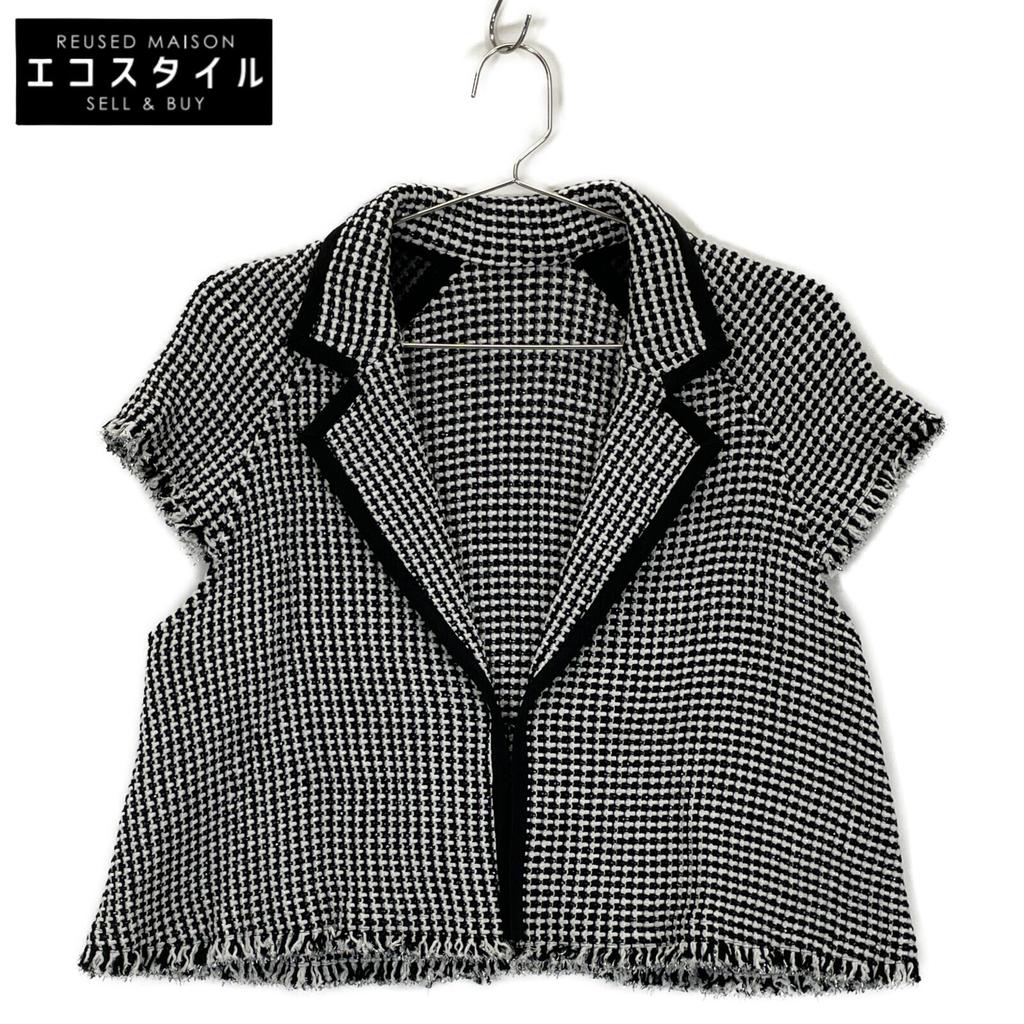 TAE ASHIDA Black X White Tweed Jacket TJ0609 Jacket 13 blackUsed