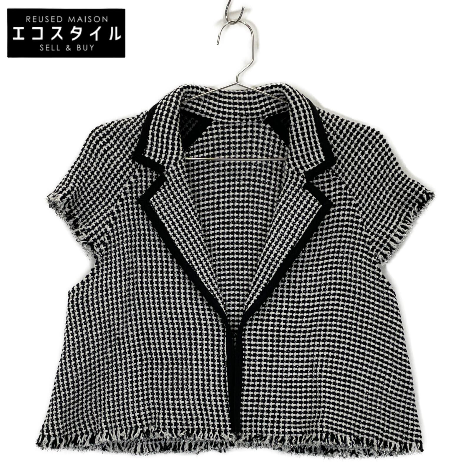 

TAE ASHIDA Черный x Белый Твидовый Жакет TJ0609 Жакет 13 черныйПодержанный