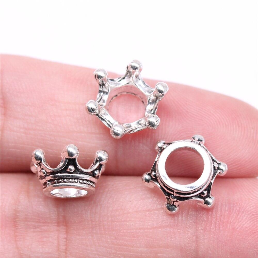 20Pcs 3D Crown Charms Jewelri Charm Antique Silver Color 12X12X6mm