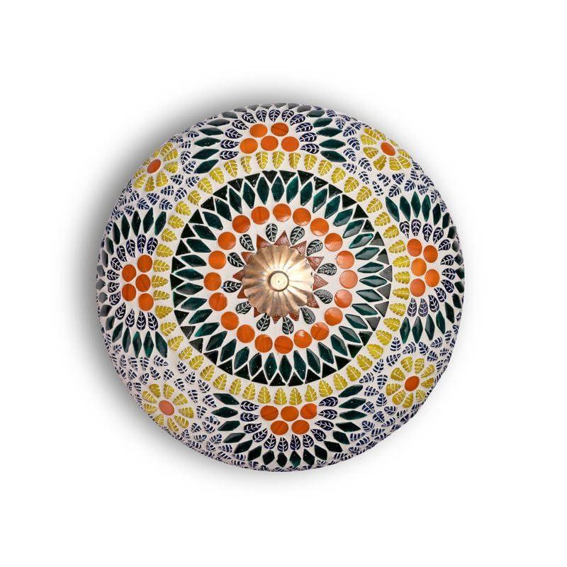 Mosaic Crafted Multicoloured Decorative Glass Ceiling Light