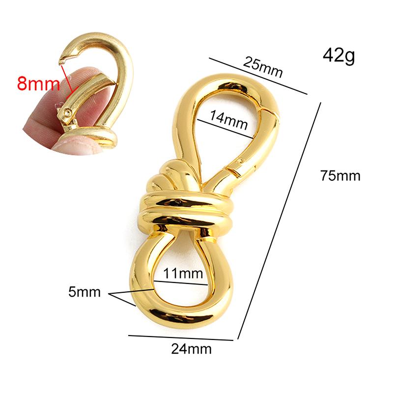 Women'S Tote Bag Metal Twist Knot Spring Ring Lobster Buckle Shoulder Bag Shoes Clothes Knot Decoration Keychain