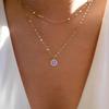 Crystal Devil's Eye Necklace New Gold-plated Double-layer Fashion Personality Alloy Pendant Sweater Chain Women
