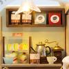 Wooden Doll House Cat Cafe Mini DIY Small House Kit Making Room Toys Home Bedroom Decoration with Furniture For Gifts Dollhouse