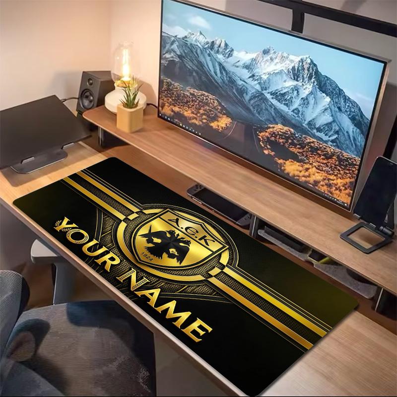 AEK Athens Print Cushion Non-slip Laptop Tablet Big Mousepad XXL Mat Mini PC Playmat With Lock edge