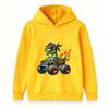 Kids Boys Girls Hoodie Cool Dinosaur T-Rex Monster Truck Print Long Sleeve Pullover Sweatshirt for Casual Daily Wear