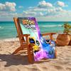 Personalized customized proof beach towel with Astro Bot  pattern - soft, absorbent, quick-drying, perfect swimming, camping&bathing