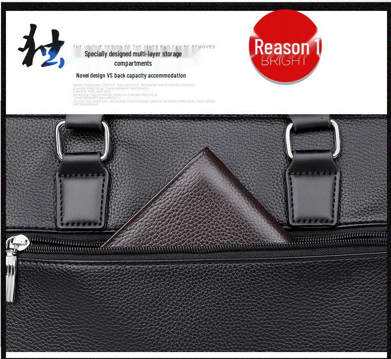 Men's Wear-Resistant Leather Laptop Briefcase - Large Capacity Crossbody/Shoulder Bag