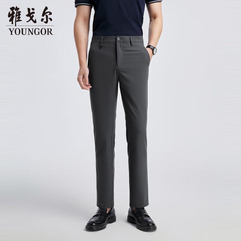 

YOUNGOR Men s Four-Way Stretch Lightweight Straight-Leg Casual Pants L (175/86A)