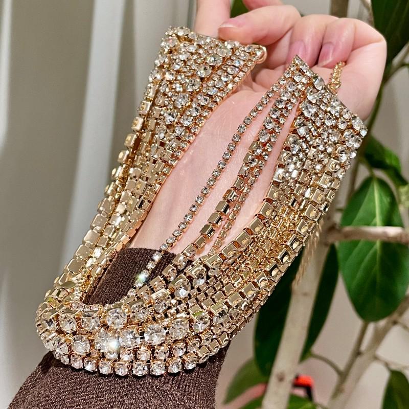 Strass Nachtclub Choker: Elegante Hochzeits- und Bankett-Halskette