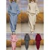 2025 Autumn/Winter Women's Casual Knit Set: High Neck Top & Wide Leg Pants
