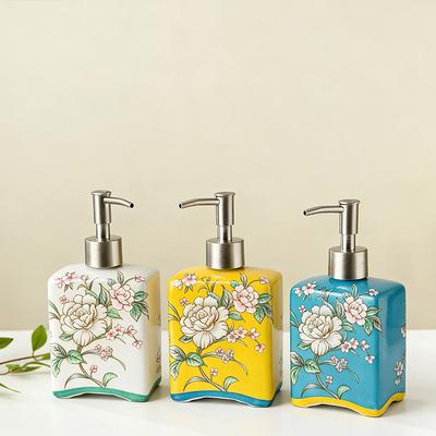 410ml   Soap Dispenser Ceramic Lotion Bottle for Hand Soap Hotel Shampoo and Body Wash with a Press-to-dispense Design
