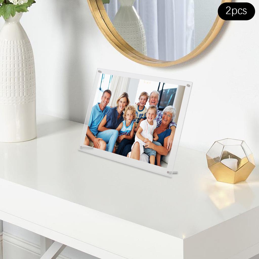 2Pcs 11x14 Inch Acrylic Picture Frames,Clear Rectangle Desk Picture Frames Single Picture Frame for Homes,Offices