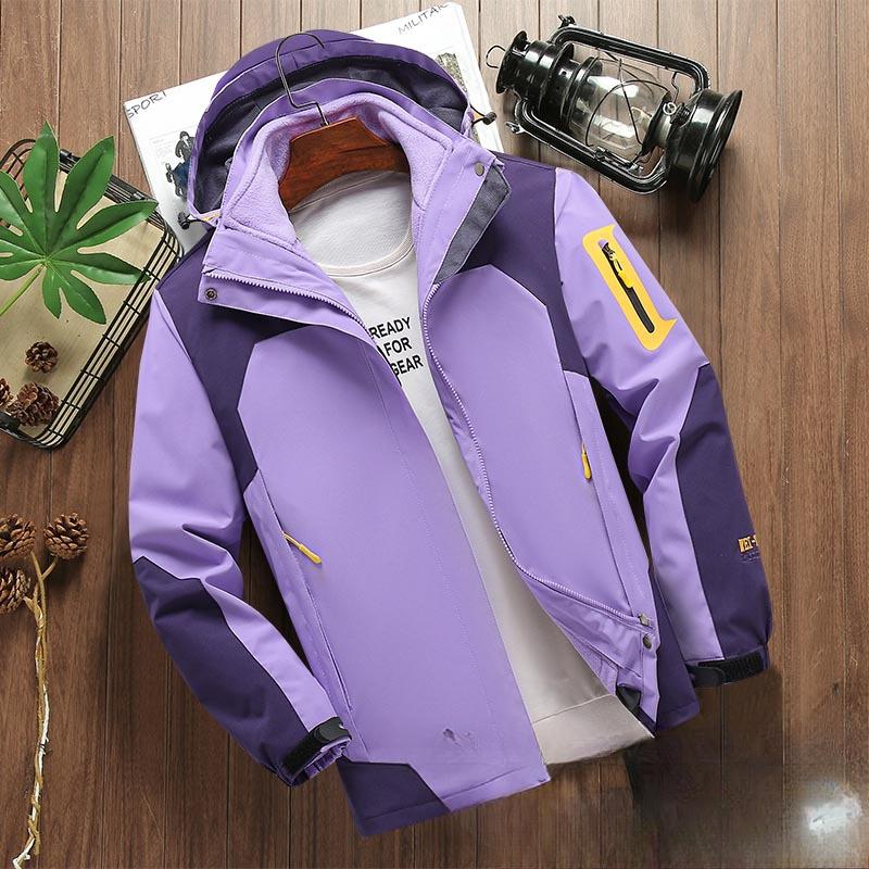 Spring and Winter Outdoor Jacket Men's and Women's Detachable Two-piece Thick Windproof Waterproof Mountaineering Clothing