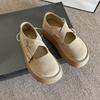 Platform shoes women's autumn new lazy one-pedal retro double buckle versatile casual shoes