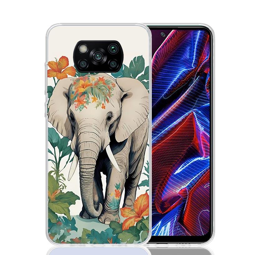 Elephant Mandala Aztec Phone Case For Xiaomi Poco X7 X6 X5 Pro F7 Ultra Redmi 15C 15 13 13C 12 12C 10 10A 10C 9 9A 9C 9T Cover P