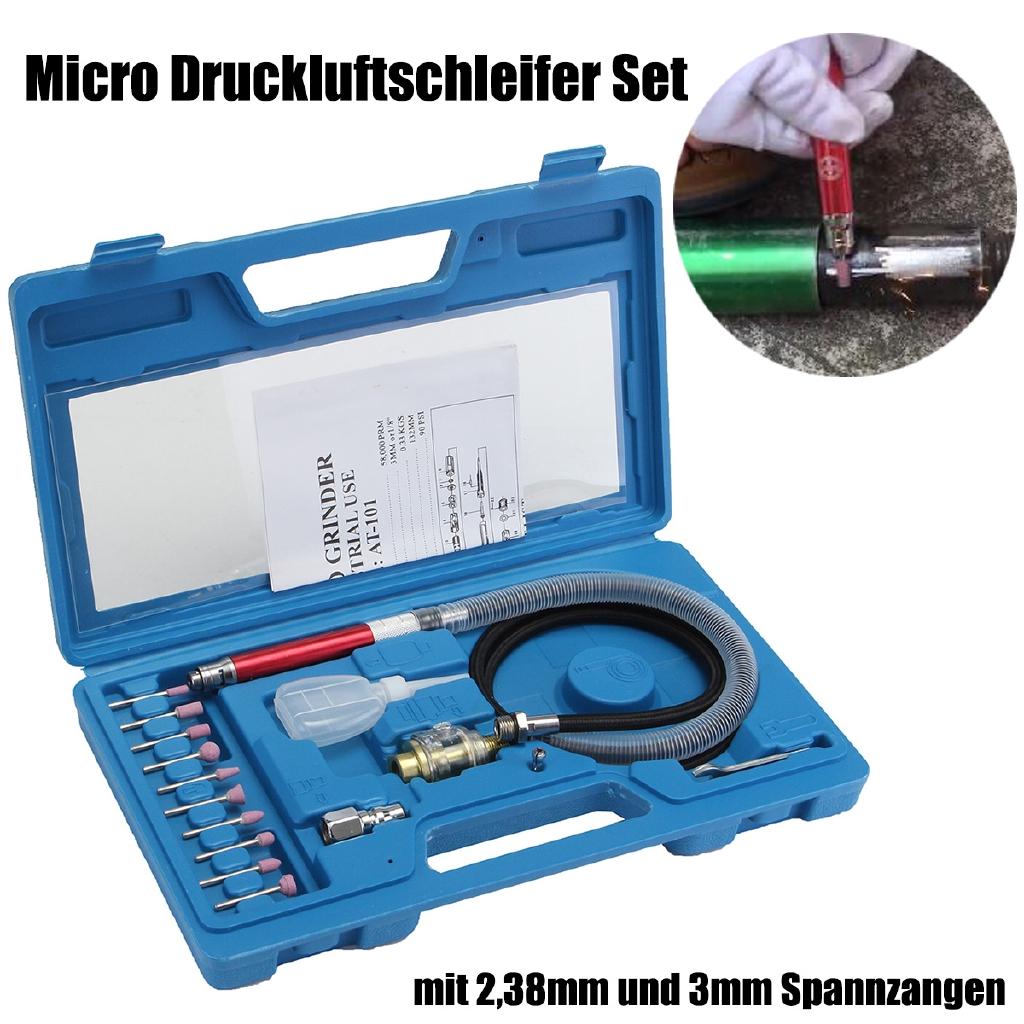 Mini 17Pcs Air Micro Die Grinder Kit Pencil Polishing Rotary Cutting Tools Set 90 PSI for Cleaning and Polishing Jewelry