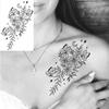 1 Foglio Rose Foglie a Falce Tatuaggi Temporanei Per Mani Collo Adulti, Adesivo Tatuaggio Finto Impermeabile Lunga Durata Realistico