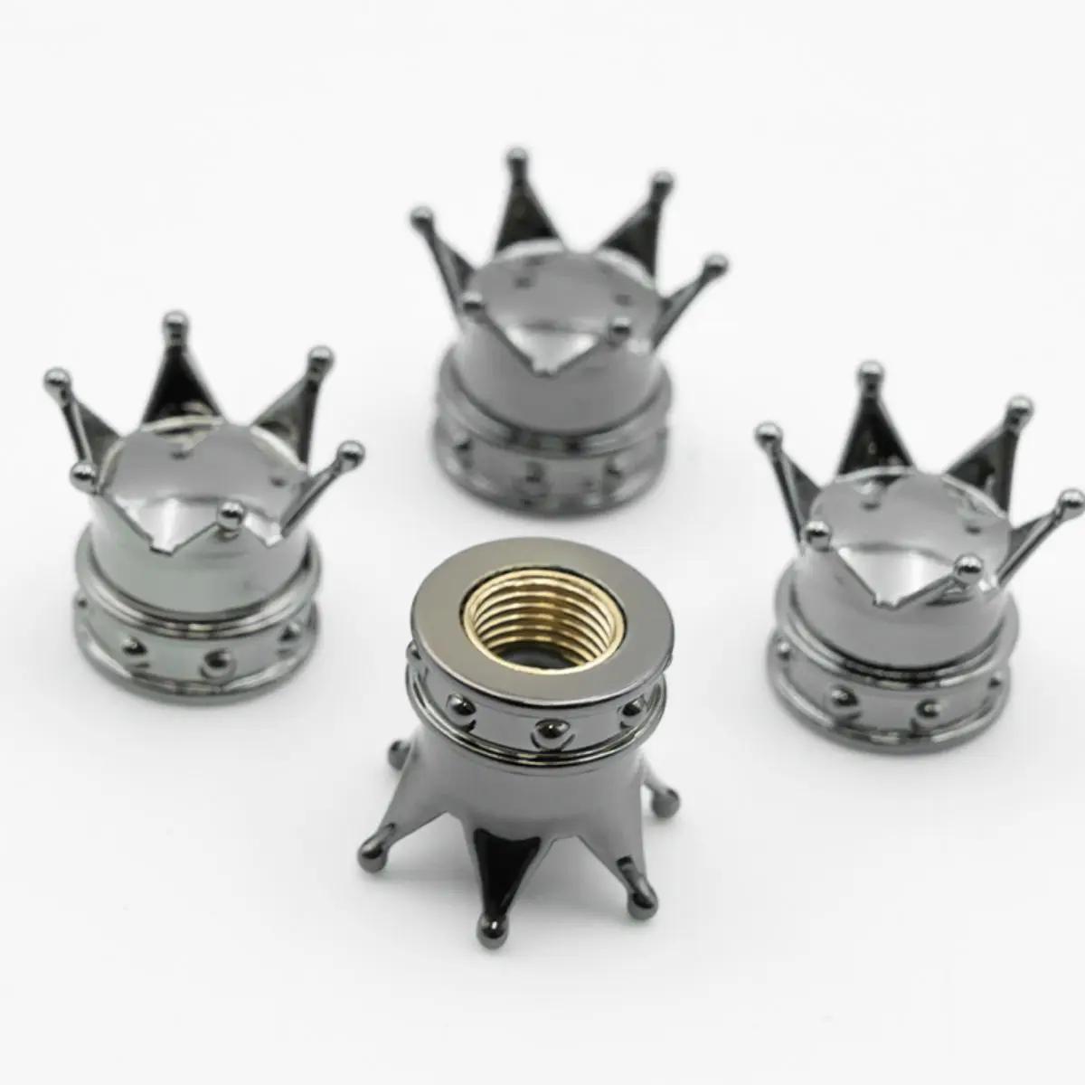 

4 ШТ Универсальные крышки клапанов в виде коронки Пыле- и водонепроницаемые Защитные колпачки для ниппелей колес автомобиля и мотоцикла Декоративные колпачки для клапанов