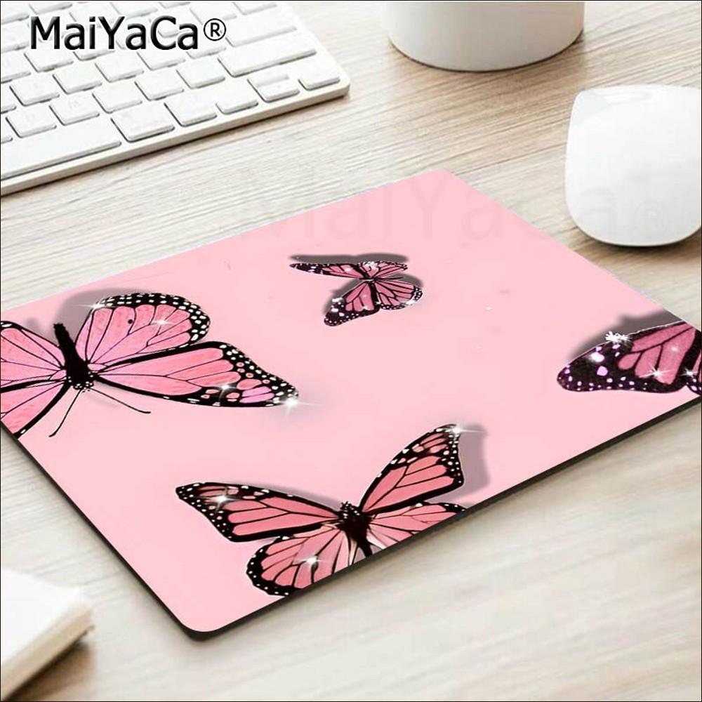 Butterfly Mousepad Rubber Small Thickened Mouse Pad Gaming Keyboard Table Mat Office Supplies Room Decor For PC Mouse Carpet