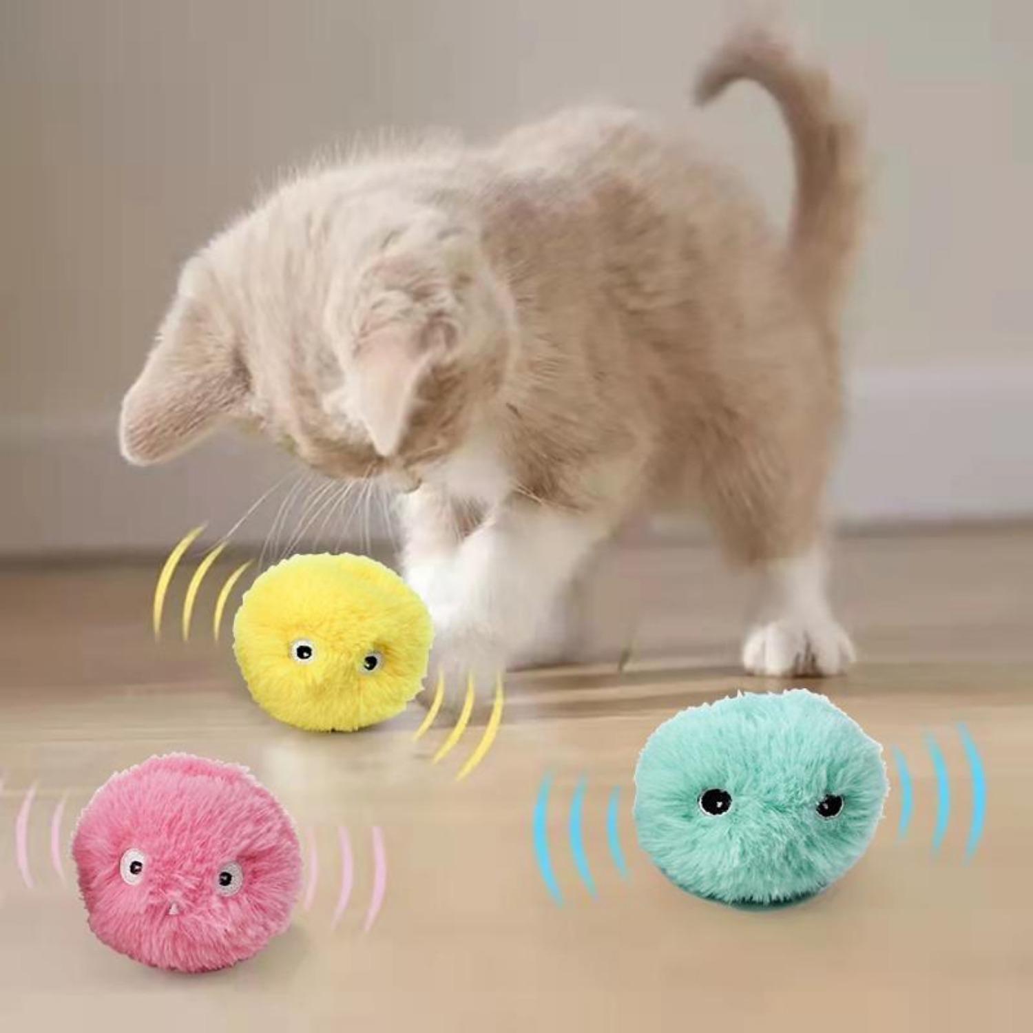 

Smart Cat Toys Interactive Ball Elves Fleece Cat Ball Toys Catnip Training Toy Kitten Touch Sounding Pet Product Pet Toys