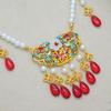 Rhinestone Necklace Earrings Set Ethnic Style Women Jewelry Suit Tassel Eyebrow Pendant  Wedding