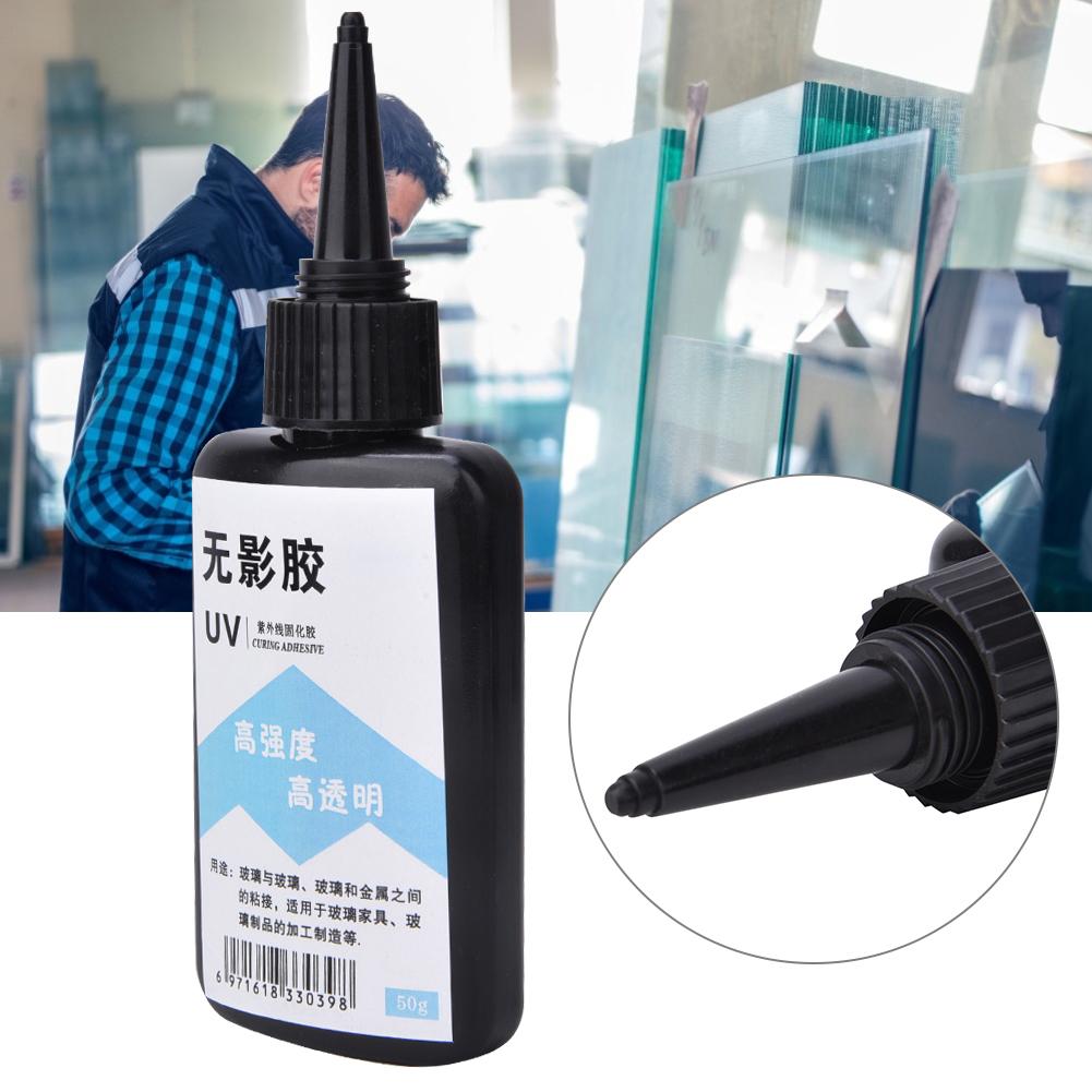 Clear UV Glue Ultraviolet Cure High Strength Adhesive for Glass Coffee Table Crystal Acrylic50g