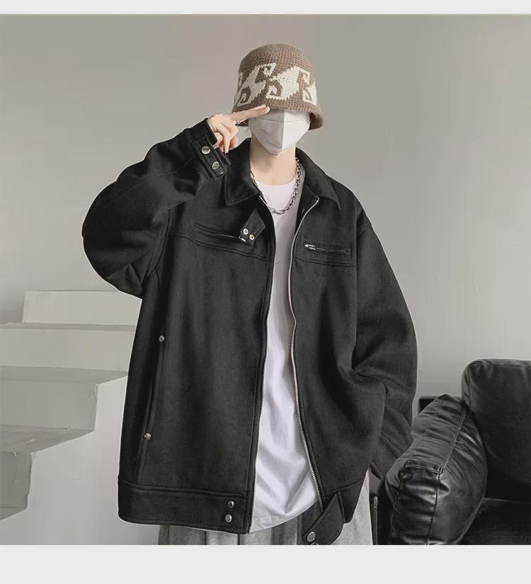 Herren Europäische und Amerikanische Retro Wildlederjacke - High-End High Street Mode für Herbst & Winter