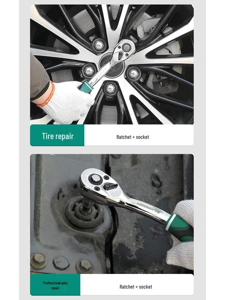 Multifunctional Car Repair Tool Set with Ratchet Socket Wrench