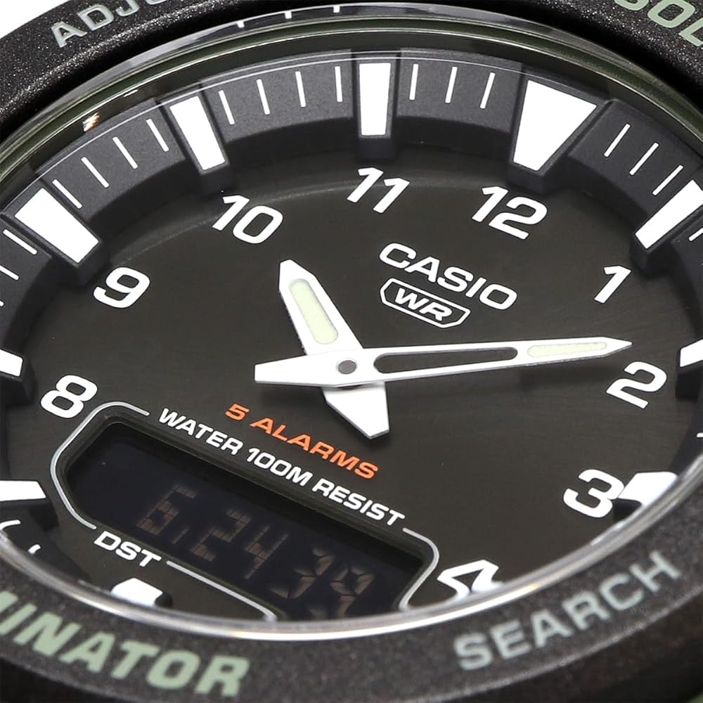 Casio Standard Tough Solar Analog-Digital Quartz Watch AQ-S820W-3BV Military Green Black LCD Men's