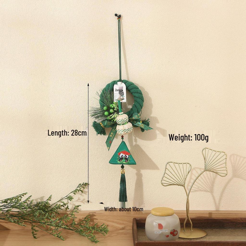 2026 Dragon Boat Festival Mugwort Fan Pendant & Indoor Sachet Bells for Door Handle and Decoration