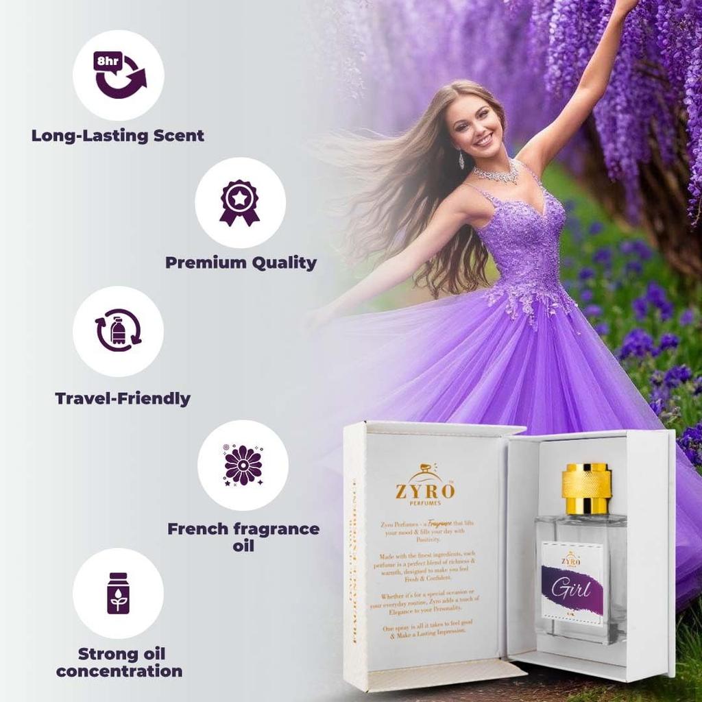 ZYRO Girl Floral & Fruity Fragrance for Her | Long Lasting Perfume | Extrait De Parfum with Melon, Rose & Vanilla | 50ML EDP
