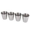 1Set/4pcs 70ml Baijiu Metal Cup, Stainless Steel Small Wine Glass 4 Cups Plus Cup Set, Camping Spirit Cup Set