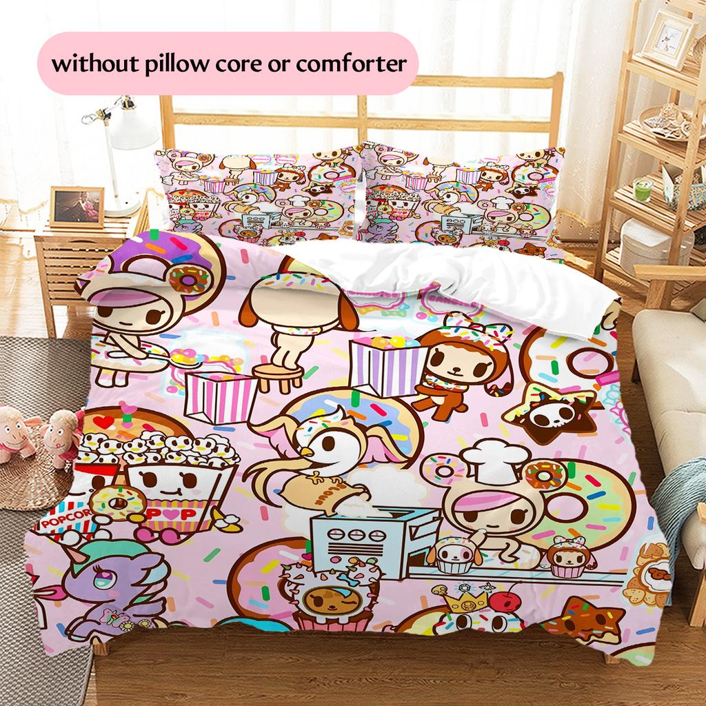 Tokidoki  Pattern Bedding Quilt Set  Home Decoration  Gift (1 * duvet cover + 2 * pillowcase  without core)