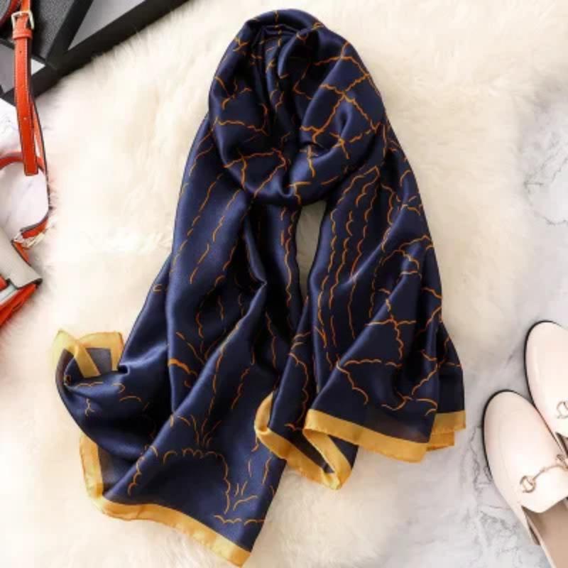 Marque de Luxe Pashmina Bandana Étoles de Plage Hijab Étés Femmes Écharpes Douces Longues Imprimées Écharpes en Soie Châle et Écharpe pour Dame