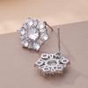 Korean-Japanese Style Zirconia Snowflake Flower Stud Earrings - Light Luxury Niche Design