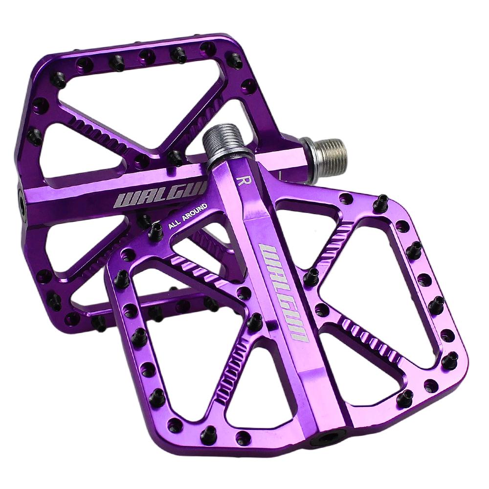 WALGUN Mtb Bicycle Pedals CNC Titanium Alloy Axis Road MTB Bike Pedals DU Bearings Non-slip 110*105mm Single 181g Cycling Parts