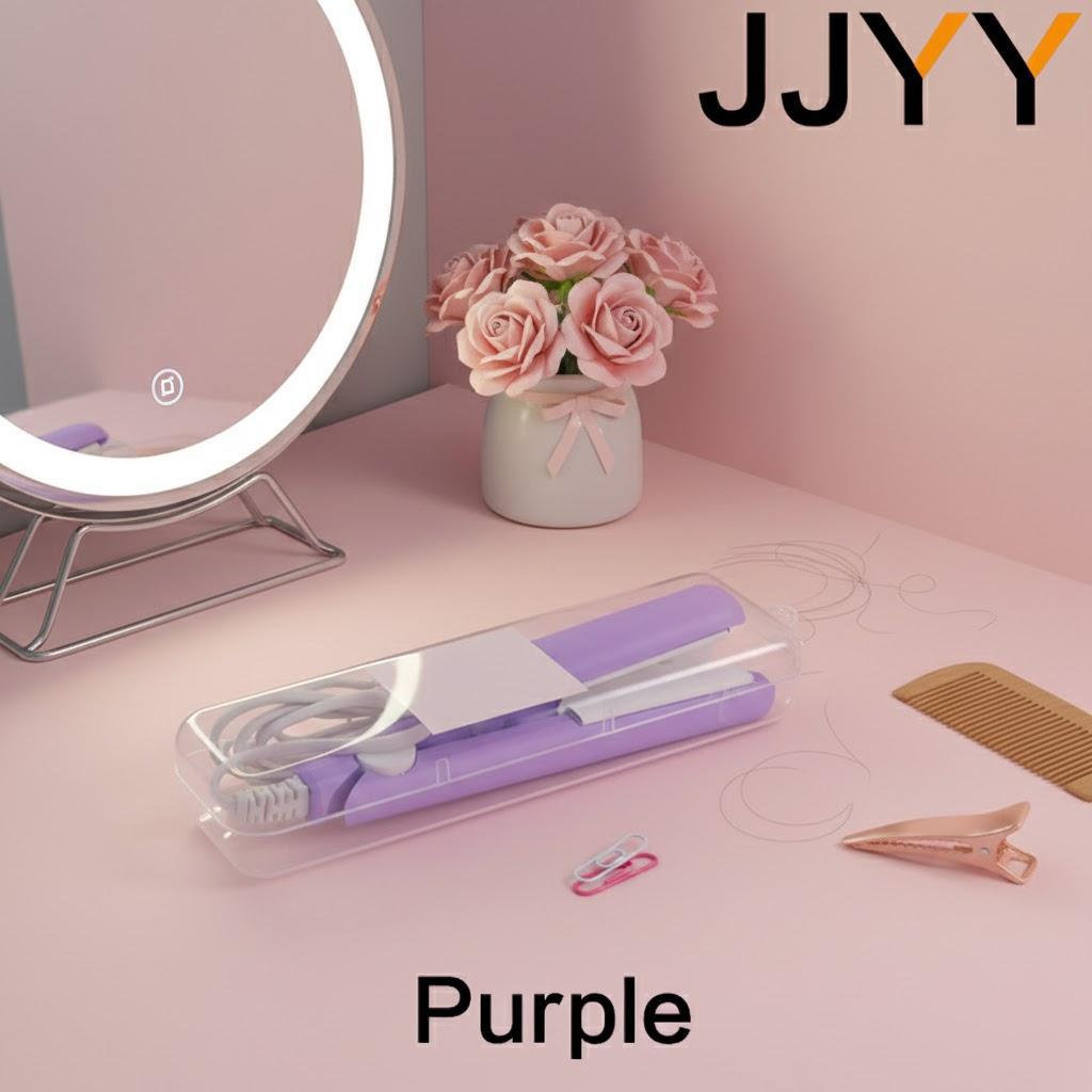

Mini Hair Curling Iron Straightener Small Electric Dual-purpose Bangs Curly Straight Hair Styling Tool US рожевий