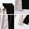Vintage skjorte kvinner Elegant kontor damebluser Y2k Koreansk stil Langermet Oversize Patchwork Uformelle topper Dame