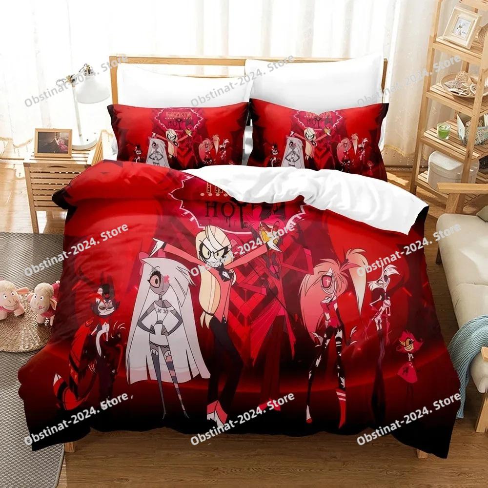 Fashion Cartoon Hazbin Hotel Bedding Set Duvet Cover Set With Pillowcase Twin Full Queen King Bedclothes Bed Linen Home Textiles