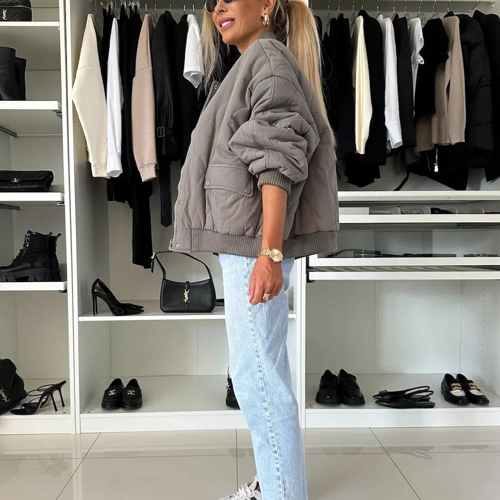 2025 Winter New Plus Size Loose Casual Solid Color Long Sleeve Button Oversized Cotton Jacket