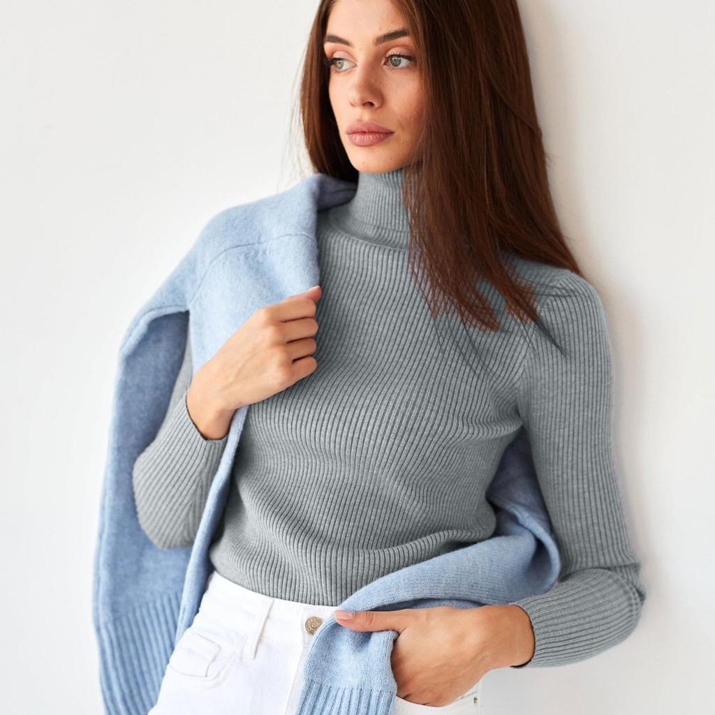 Fashion Women Sweaters Pullover Autumn Winter Turtleneck Sweater Female Solid Ofifce Lady Long Sleeve Sweaters Tops