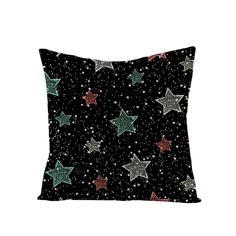 

New Christmas Polyester Pillowcase Black and Gold Series Printed Pillowcase Home Decoration Cushion Pillowcase 45 * 45Cm (excluding pillow core)