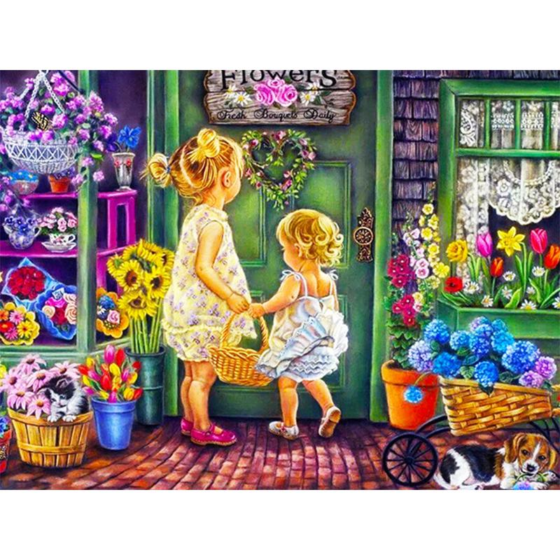 5D Diy Diamant Pictura Peisaj Desene Animat Copii Kit Cusatura Cruce Broderie Rotunda Complet Mozaic Artă Imagine De Decor Strass