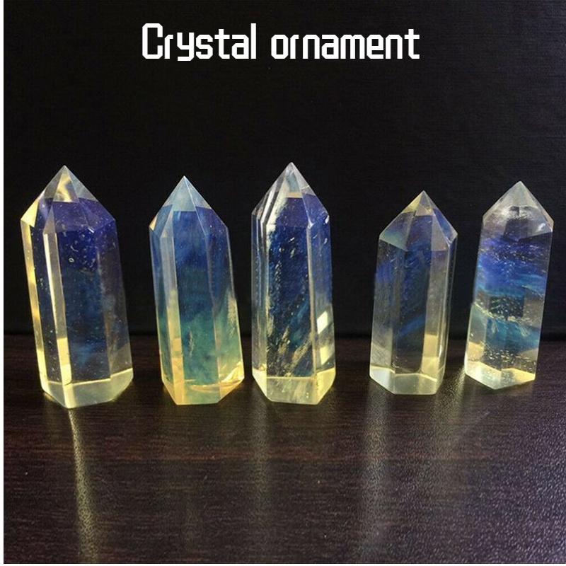 Elegant Yellow Melting Stone Crystal Decoration For Magnetism Energy Geometric Shape