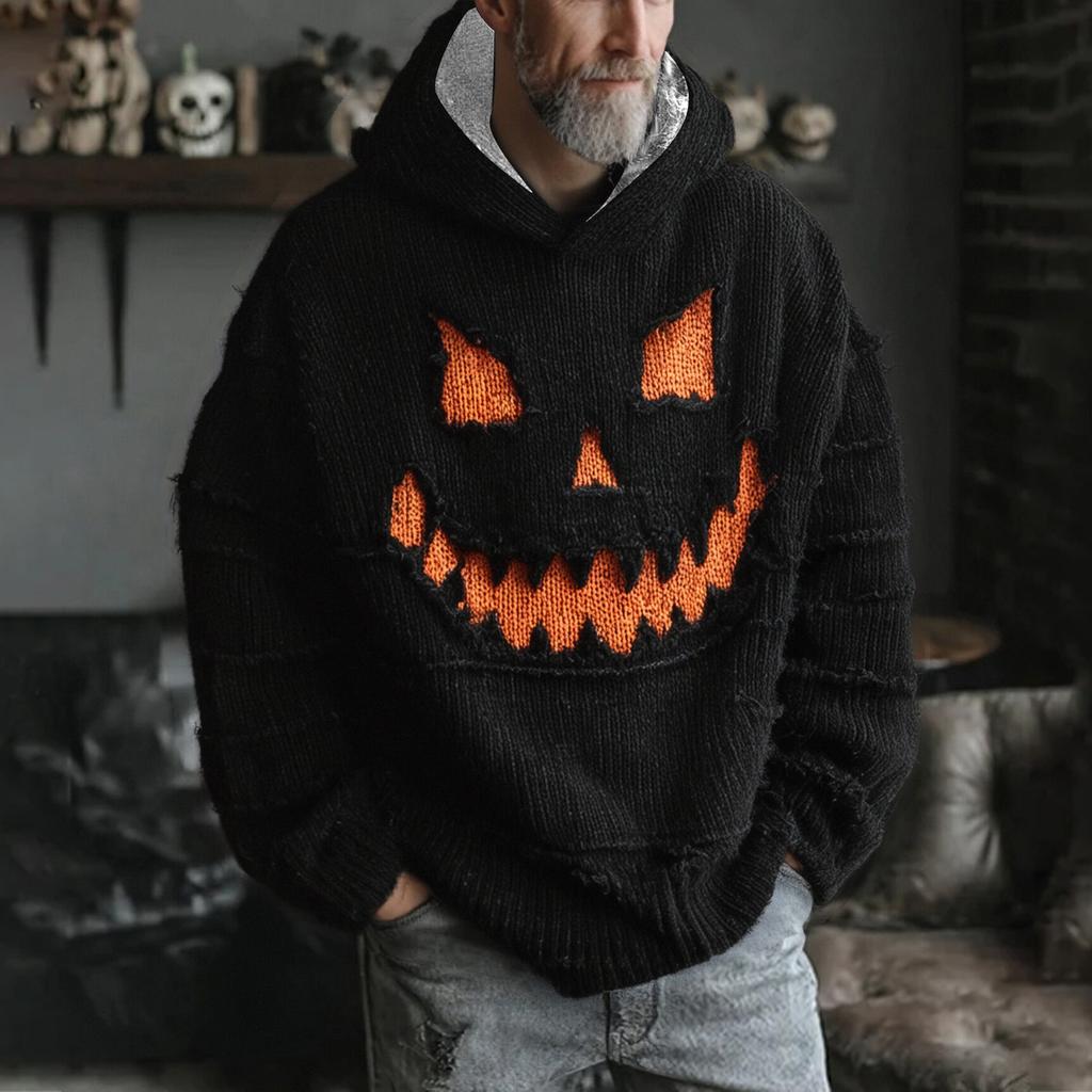 Men's Halloween Long Sleeved Casual Sports Pullover Sweatshirt