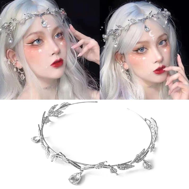Temperament Metal Leaves Shape Headband Baroque Style Hair Hoop Bride Woman Spring Summer Wedding Party Headwear